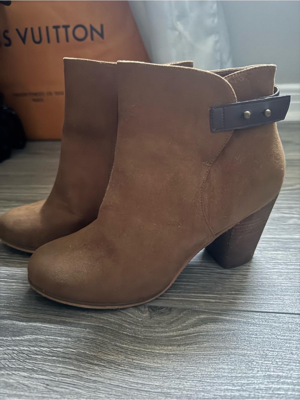 Women’s Brown Suede Ankle Boots - Classic Block Heel